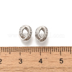 Brass Micro Pave Clear Cubic Zirconia Beads&nbsp;KK-L225-011P