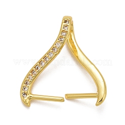 Rack Plating Brass Micro Pave Cubic Zirconia Ice Pick Pinch Bails&nbsp;KK-B056-01