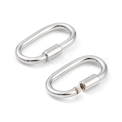 Anti-Tarnish Rhodium Plated 925 Sterling Silver Locking Carabiner Clasps&nbsp;STER-K173-20P