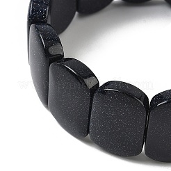 Synthetic Blue Goldstone Beads Stretch Bracelets for Women Men&nbsp;BJEW-I323-02R