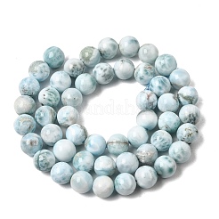 Natural Larimar Beads Strands&nbsp;G-B156-A01-8mm-01