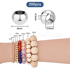 200Pcs 304 Stainless Steel Beads&nbsp;STAS-PH0005-30