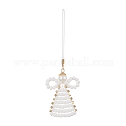 Christmas Glass Seed Beaded Pendant Decorations&nbsp;HJEW-TA00013-04