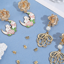 5 Pairs Brass Stud Earring Findings&nbsp;KK-BBC0020-87
