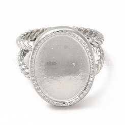 Non-Tarnish 304 Stainless Steel Open Cuff Ring Settings&nbsp;RJEW-B027-29P