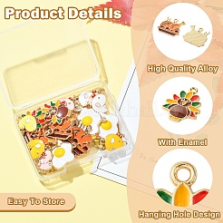 28Pcs 7 Styles Thanksgiving Day Theme Alloy Enamel Pendants&nbsp;ENAM-YW0005-18