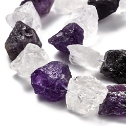 Rough Raw Natural Quartz Crystal & Amethyst Beads Strands&nbsp;G-J388-05