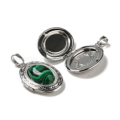 Synthetic Malachite Locket Pendants&nbsp;G-C104-04D-P