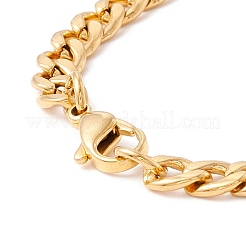 Ion Plating(IP) 304 Stainless Steel Curb Chain with Bar Link Bracelet for Men Women&nbsp;BJEW-F428-01B-G