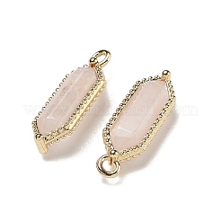 Natural Rose Quartz Faceted Double Terminal Pointed Pendants&nbsp;G-G181-05G-01