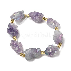 Electroplated Raw Rough Natural Amethyst Beads Strands&nbsp;G-Z131-J02-11