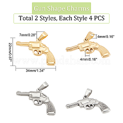 8Pcs 2 Colors 304 Stainless Steel Pendants&nbsp;STAS-DC0010-07