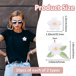 20Pcs 2 Styles Flower Embroidery Cloth Sew on Appliques&nbsp;PATC-FH0001-20