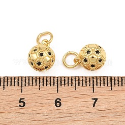 Brass Micro Pave Black Cubic Zirconia Charms&nbsp;CU-CBA56CE-01G