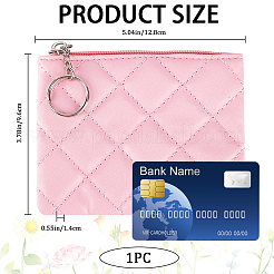 Rhombus Pattern PU Leather Zip Pouches&nbsp;ABAG-WH0040-12B-10