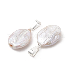 Natural Nucleated Baroque Keshi Pearl Pendants&nbsp;PALLOY-JF05470-03