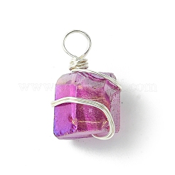 Electroplated Natural Quartz Copper Wire Wrapped Pendants&nbsp;PALLOY-JF02585-01