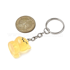 5Pcs Luminous Transparent Resin Cat Shape Pendant Keychains&nbsp;KEYC-JKC01431