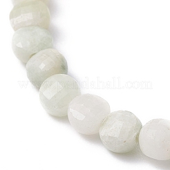 Natural Myanmar Jade/Burmese Jade Faceted Nugget Beads Stretch Bracelet&nbsp;BJEW-JB07217-01