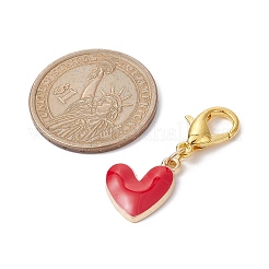 Heart Alloy Enamel Pendant Decoration&nbsp;HJEW-JM01491