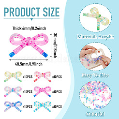60Pcs 6 Colors Acrylic Bowknot Cabochons&nbsp;MACR-TA0002-89