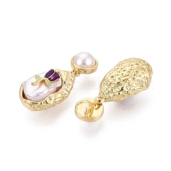 Brass Enamel Pendants&nbsp;KK-SZC0009-01G-02