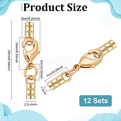 12Pcs Brass Cord Ends&nbsp;PALLOY-PH01842