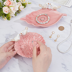 2Pcs 2 Style Ceramic Jewelry Plates&nbsp;AJEW-PH0006-43B