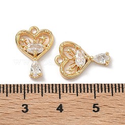 Brass Pave Cubic Zirconia Pendants&nbsp;KK-A286-22G-01