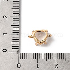 Brass Pave Glass Connector Charms&nbsp;KK-C062-051G-01
