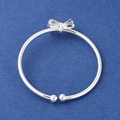Brass Open Cuff Bangles&nbsp;BJEW-P332-01S