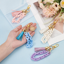 4Pcs CCB Plastic & Acrylic Pendant Decoration&nbsp;HJEW-GO00098
