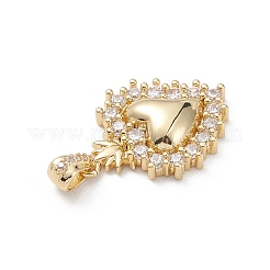 Rack Plating Brass Micro Pave Clear Cubic Zirconia Pendants&nbsp;KK-L155-64G