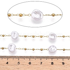 Handmade ABS Plastic Imitation Pearl Beads Chains&nbsp;CHS-T006-07G