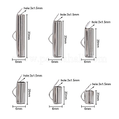 90Pcs 6 Style 304 Stainless Steel Slide On End Clasp Tubes&nbsp;STAS-YW0001-20