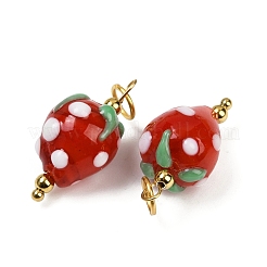 304 Stainless Steel with Handmade Lampwork Pendants&nbsp;STAS-Q352-02G-E