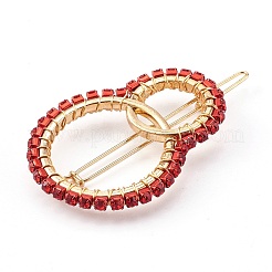 Alloy Hollow Geometric Gemstone Beads Hair Barrettes&nbsp;PHAR-JH00075-01
