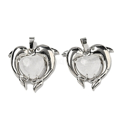 Natural Mixed Stone Heart Pendants&nbsp;G-M434-02P
