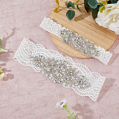 Flower Pattern Polyester Lace Elastic Bridal Garters&nbsp;AJEW-WH0470-67