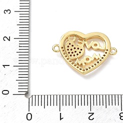 Mother's Day Brass Micro Pave Cubic Zirconia Connector Charms&nbsp;CU-CBAC7ED-01A-G