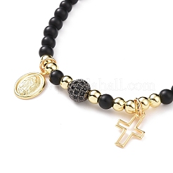 Natural Howlite & Dyed & Heated Black Agate Beaded Bracelets Sets&nbsp;BJEW-JB09045