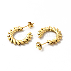 Ion Plating(IP) 304 Stainless Steel Leafy Branch Wrap Stud Earrings for Women&nbsp;EJEW-K243-05G