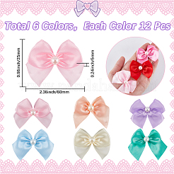 72Pcs 6 Colors Bowknot Polyester Ornament Accessories&nbsp;DIY-SP0003-60B