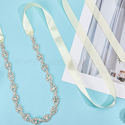 Metal Full Crystal Rhinestone Horse Eye Bridal Waist Belts for Wedding Dress&nbsp;AJEW-WH20080-65A-S