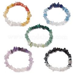 5Pcs Natural Mixed Gemstone Chips Beaded Stretch Bracelet Sets for Women&nbsp;BJEW-TA00557