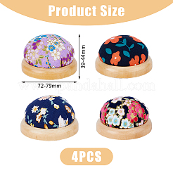 4Pcs 4 Style Flower Pattern Japanese Style Cotton & Cloth Needle Pin Cushions&nbsp;DIY-DC0001-98