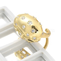 Brass Micro Pave Clear Cubic Zirconia Cuff Rings&nbsp;LS-RJEW-M029-04G