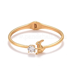 Clear Cubic Zirconia Rabbit Cuff Bangle&nbsp;STAS-D165-06G