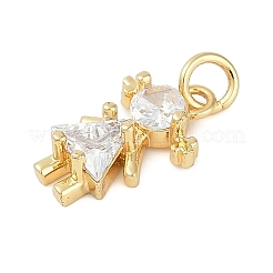 Rack Plating Brass Micro Pave Cubic Zirconia Pendant&nbsp;KK-H509-38G-01