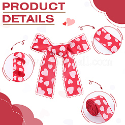 10M Valentine's Day Polyester Heart Printed Ribbon&nbsp;SRIB-CY0001-01A